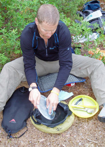 Carry your washing well away from any water source to avoid contamination. A folding “Kitchen Sink” makes it easy to keep you and your environment cleaner.