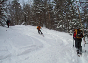 Worth The Effort! As we were skinning up the Alexandria Ski Trail on Mount Cardigan, another group of backcountry skiers came flying down. Their shouts of joy inspired us to keep climbing!