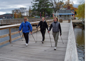 Learning to walk! Using lightweight poles for extra propulsion, Nordic Walkers work out their arms and torsos, burn more calories and have more fun than pole-less walkers