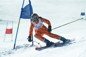 This racer is honing GS skills at Stratton Mountain, VT. (Stratton Mountain Photo).