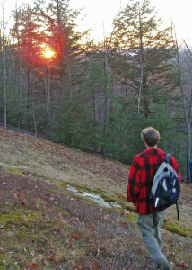Justin Jones enjoys the setting sun on a recent evening hike. By the time we got back to the car, we were walking by starlight, leaving our headlamps in our packs
