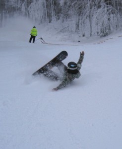 Falling for the snowmakers! (Justin Jones photo)