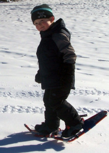 Max testing snowshoes (Kate Goodin photo)