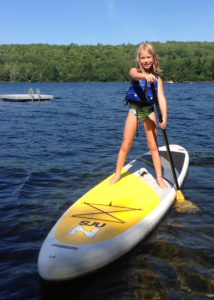 For this summer, a paddleboard was a (somewhat) more successful way to introduce my daughters to the joys of paddling (Jayson Seamans/EasternSlopes.com)