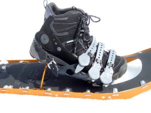 It takes a special boot to work when you're carrying heavy loads on large snowshoes. The Treksta Cape Mid GTX did it well, at a bargain price. (EasternSlopes.com)